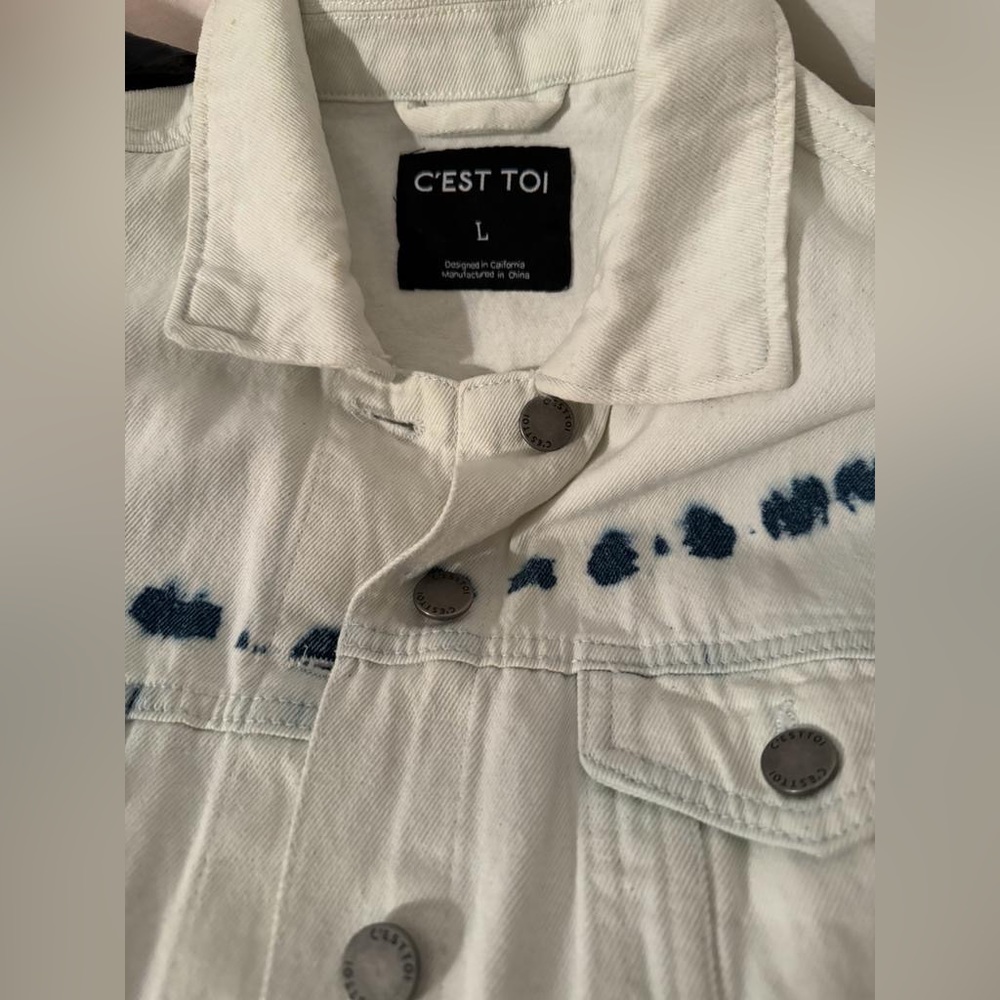 C’est toi white wash denim jacket  size L